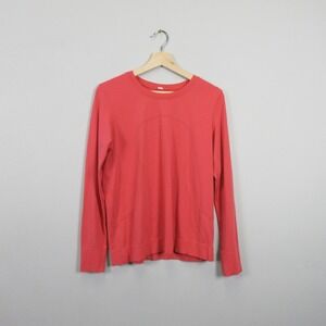 Lululemon Swiftly Relaxed Fit Long Sleeve Shirt Women Orange Coral 8 Vented156